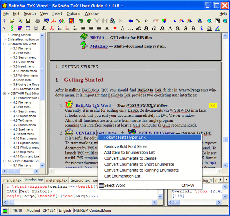 BaKoMa TeX Screenshot